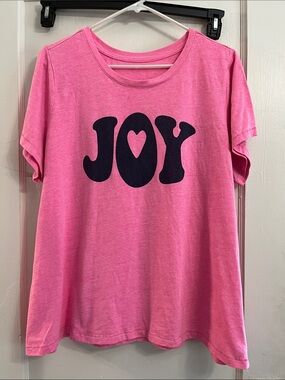 Lane Bryant Pink Tee with Navy JOY Graphic